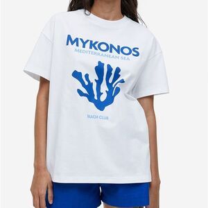 H&M Printed t-shirt white mykonos